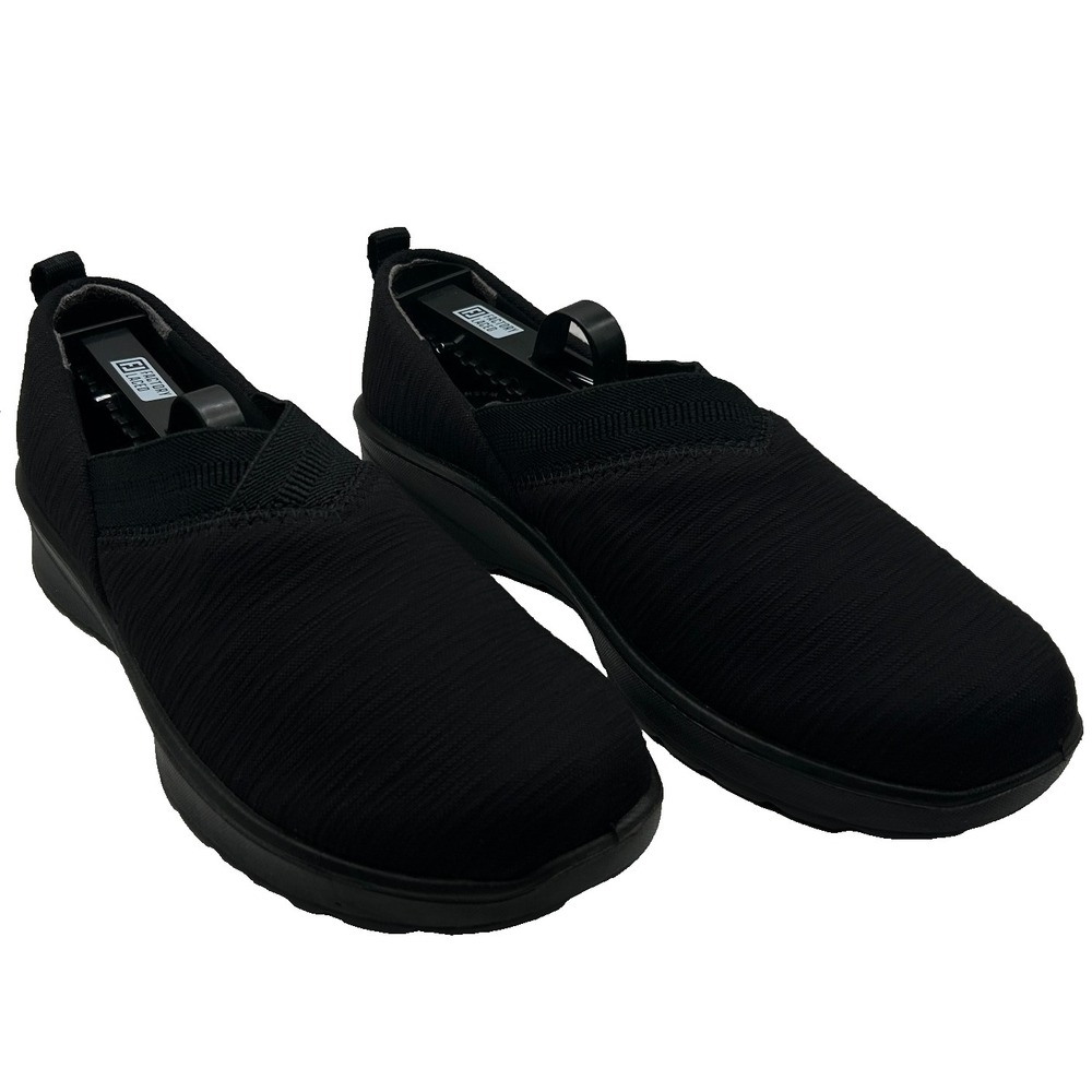 Bzees Women's Slip On Loafers Size 8M Black Machine Washable Wedge Shoes